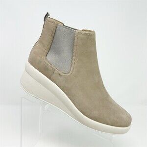 ABEO Passage Chelsea Ankle Boots Womens Taupe Wedge Comfort Slip On Size 10